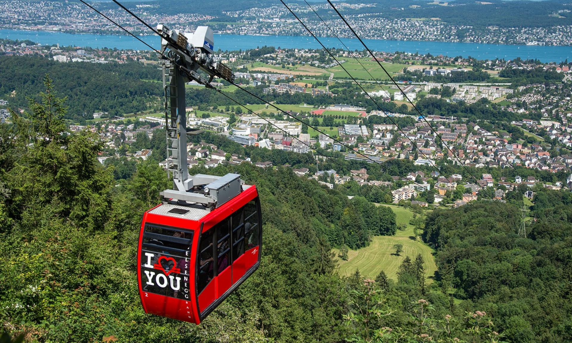 Cable Car to Felsenegg in the Surroundings of Zurich